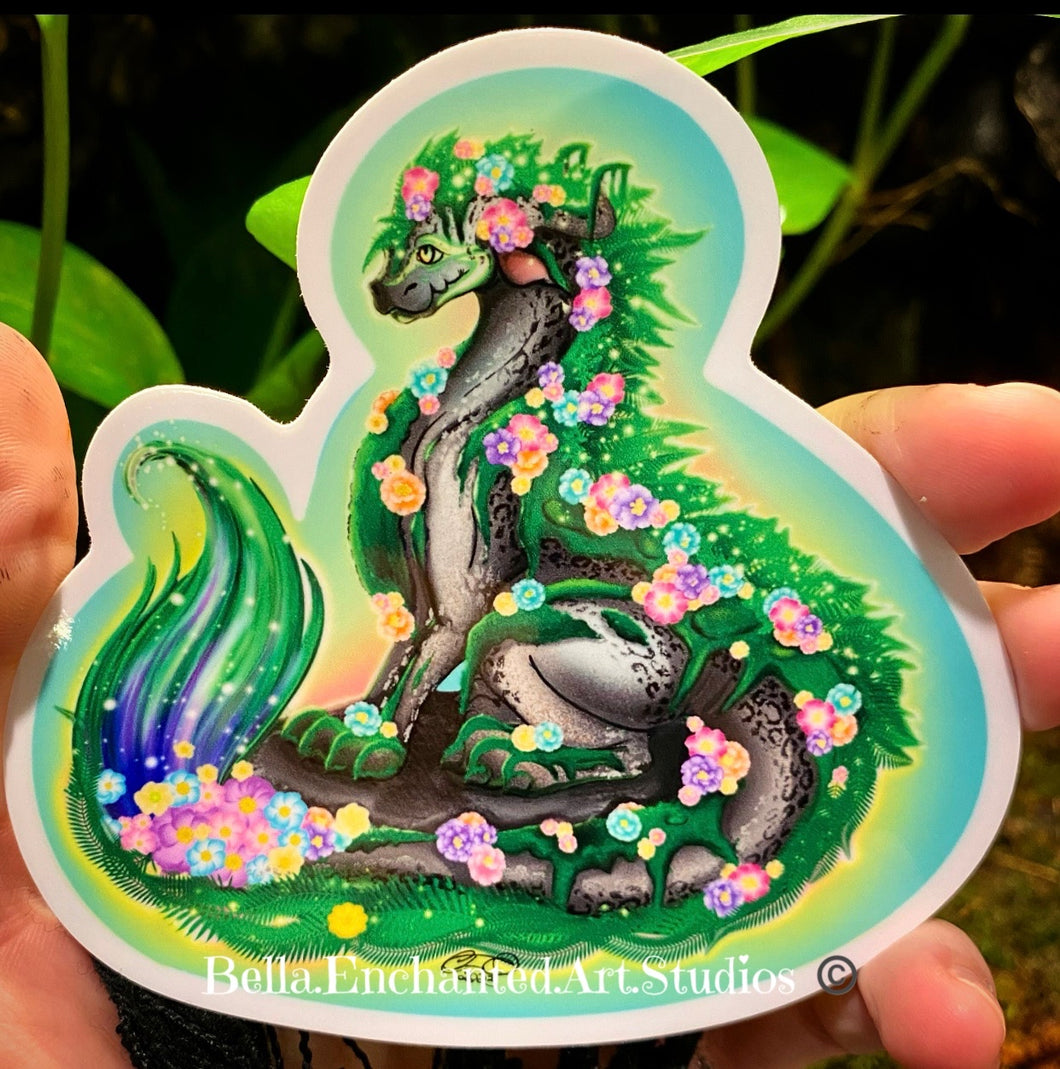 Stone and Moss Nature Dragon-4” vinyl sticker