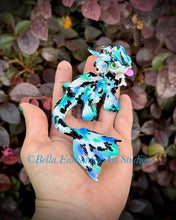 Load image into Gallery viewer, A koi Mermaid Minkin-blep -blue/aqua/black