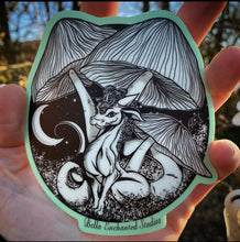 Load image into Gallery viewer, Mycena Chlorophus Glow in The Dark 4&quot; Vinyl Sticker