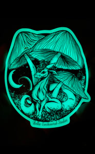 Mycena Chlorophus Glow in The Dark 4" Vinyl Sticker