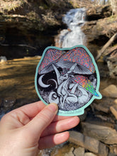 Load image into Gallery viewer, HOLO Magic Mushroom dragon 4&quot; Vinyl Sticker