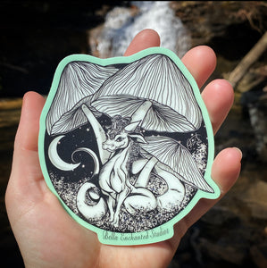 Mycena Chlorophus Glow in The Dark 4" Vinyl Sticker