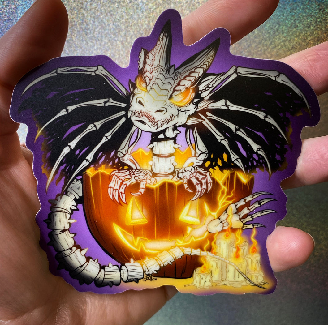 Halloween pumpkin skeleton 4
