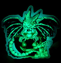 Load image into Gallery viewer, Halloween pumpkin skeleton 4&quot; Glow in the dark vinyl sticker