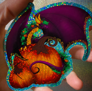 Autumn Dragon 4" holo dust vinyl sticker