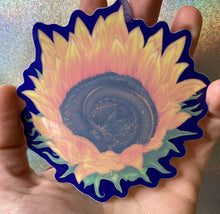 Load image into Gallery viewer, Sleeping Sunflower- Peace for Ukraine- 4&quot; Vinyl window decal Dragon Sticker