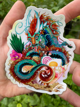 Load image into Gallery viewer, Oiishi Ramen Noodle Dragon upgrade 4&quot; Vinyl holo sticker