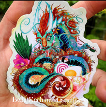 Load image into Gallery viewer, Oiishi Ramen Noodle Dragon upgrade 4&quot; Vinyl holo sticker